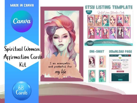Download Spirit Affirmation Card Canva Templates - Premium Resources