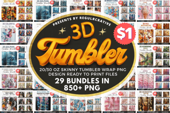 Download 3D Tumblers Wraps Mega Bundle - Mega bundle Collection