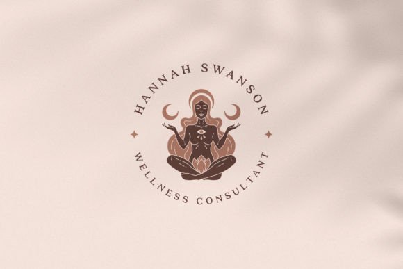 Download Meditating Woman with Crescents Logo - Premium Resources